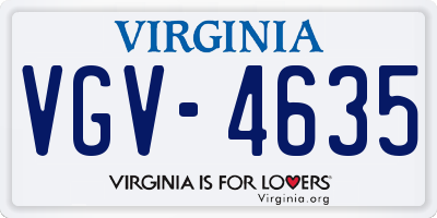 VA license plate VGV4635