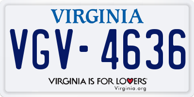 VA license plate VGV4636