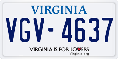 VA license plate VGV4637