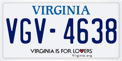 VA license plate VGV4638