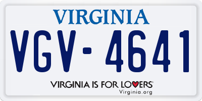 VA license plate VGV4641
