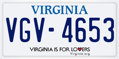 VA license plate VGV4653
