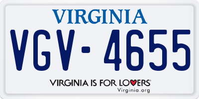 VA license plate VGV4655