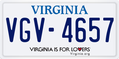 VA license plate VGV4657