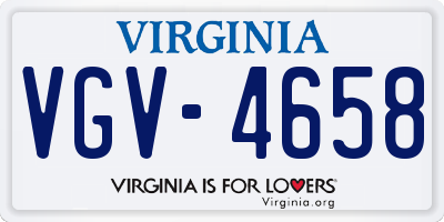 VA license plate VGV4658