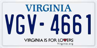VA license plate VGV4661