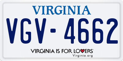 VA license plate VGV4662