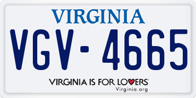 VA license plate VGV4665