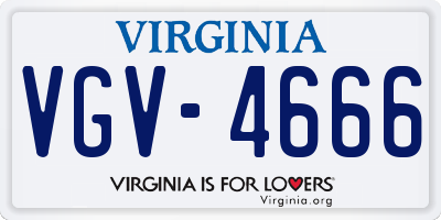 VA license plate VGV4666