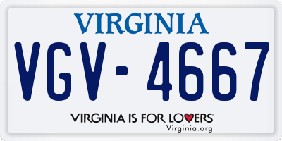 VA license plate VGV4667