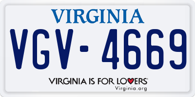 VA license plate VGV4669
