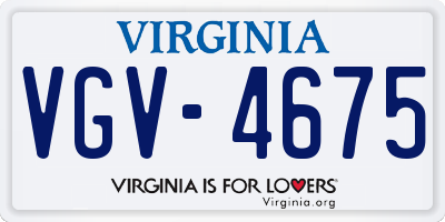 VA license plate VGV4675