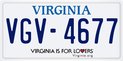 VA license plate VGV4677