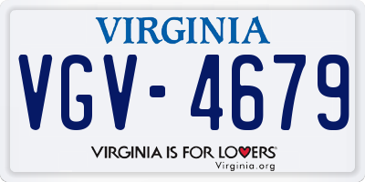 VA license plate VGV4679