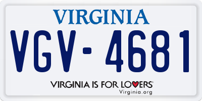 VA license plate VGV4681