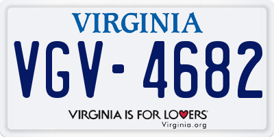 VA license plate VGV4682