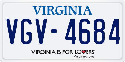 VA license plate VGV4684