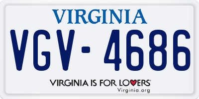 VA license plate VGV4686