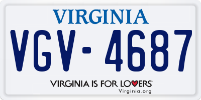 VA license plate VGV4687