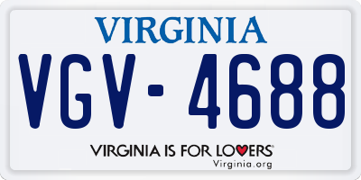 VA license plate VGV4688