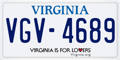 VA license plate VGV4689
