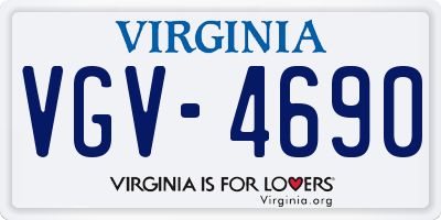 VA license plate VGV4690