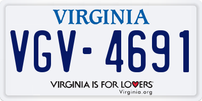 VA license plate VGV4691