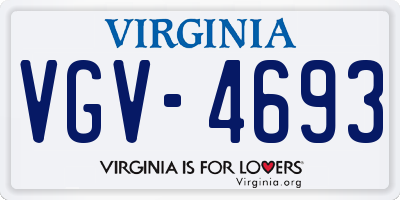 VA license plate VGV4693