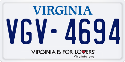 VA license plate VGV4694