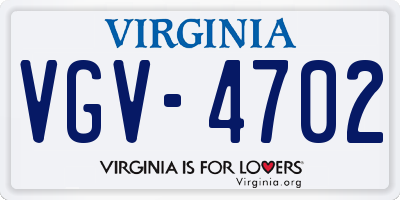 VA license plate VGV4702
