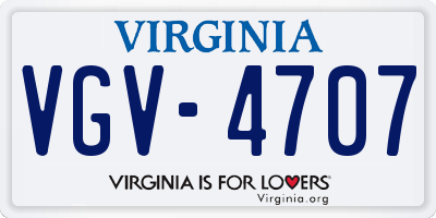 VA license plate VGV4707