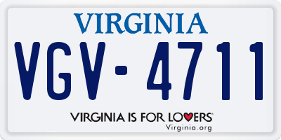 VA license plate VGV4711
