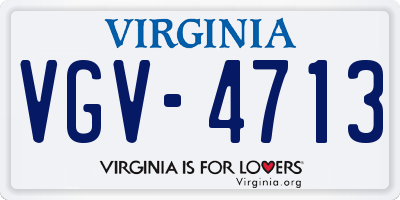 VA license plate VGV4713