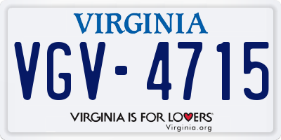 VA license plate VGV4715