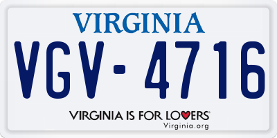 VA license plate VGV4716