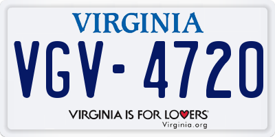 VA license plate VGV4720