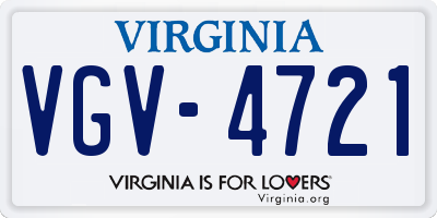VA license plate VGV4721
