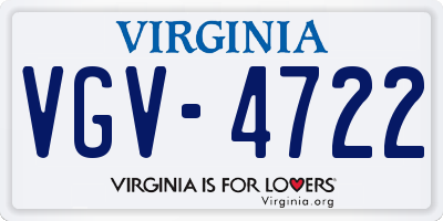 VA license plate VGV4722