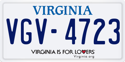 VA license plate VGV4723
