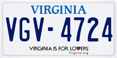 VA license plate VGV4724