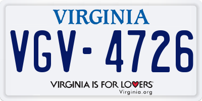 VA license plate VGV4726