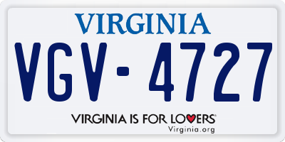 VA license plate VGV4727