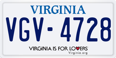 VA license plate VGV4728