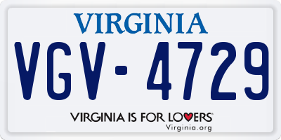 VA license plate VGV4729