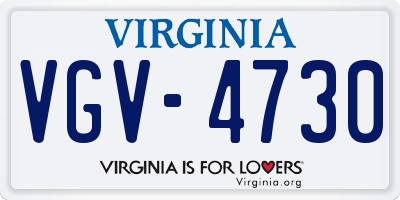 VA license plate VGV4730