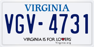 VA license plate VGV4731