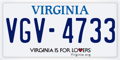 VA license plate VGV4733