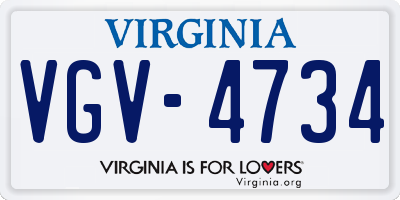 VA license plate VGV4734