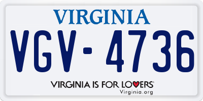VA license plate VGV4736