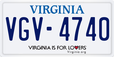 VA license plate VGV4740